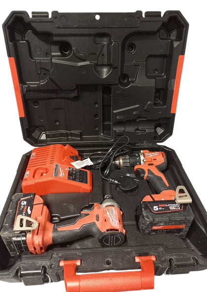 Milwaukee M18BLCPP2A-502C 18V 2 x 5.0Ah Drill & Impact Driver Set