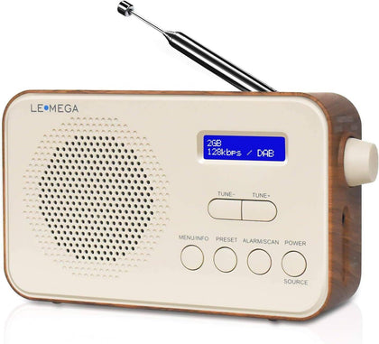 LEMEGA PR2 Portable DAB/DAB+ and FM Digital Radio,Personal Small DAB Walnut