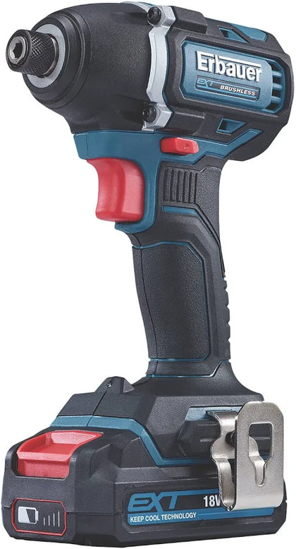 Erbauer EID18-Li 18V 1 x 4.0Ah Li-Ion EXT Brushless Cordless Impact Driver