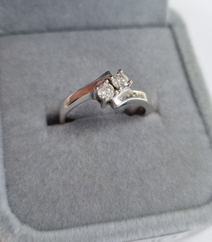 18ct White Gold Diamond Ring Size M1/2 0.25ct
