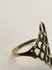 9CT - Yellow Gold Geometric Lattice Shield Ring - 1.87g - P