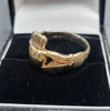 9ct Yellow Gold Cladagh Ring - 6.14G - Size Q. Hallmarked