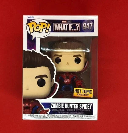 Funko Pop Zombie Hunter Spidey 947 Marvel Studios What If Hot Topic.