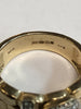 9ct Yellow Gold Buckle Ring with Clear Stones. - Size S - 11.15g