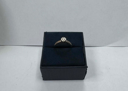 2.0g 9ct White Gold Ring 0.23ct Diamond - Size K - **Hallmarked**