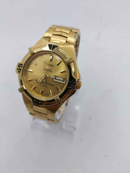 Seiko 5 GP Automatic Gold Plated Automatic Divers Style Watch - Unboxed