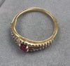 9ct Gold Diamond /Ruby Ring Size L1/2