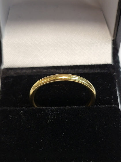 22ct Yellow Gold Band - Size P - 3.19g - Hallmarked