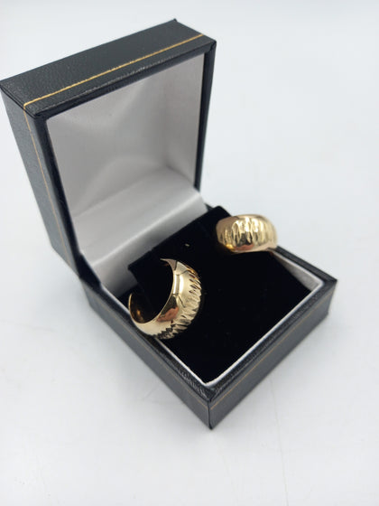 9CT Chunky Women's Loop Earrings, 375 Stamped & Hallmarked, 2.74Grams, Boxed