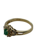 Yellow Gold Diamond Emerald Ring - 18ct - 3.5g - Size P