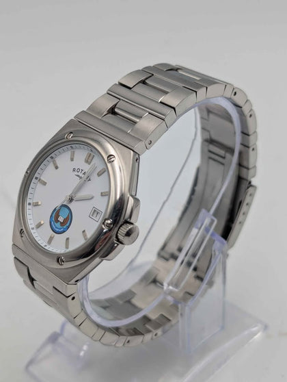 Rotary Saudi Arabian Airforce Mens Quartz Watch With Date - Screwdown Crown - White Dial - Unboxed