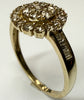 9ct gold and diamond cluster ring size T 1/2