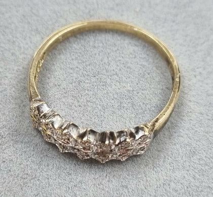 9ct GOLD DIAMOND RING ~ size N 1/2