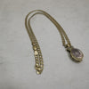 9K Gold Stunning Gold Curb Necklace, 9.1Grams & 9K Gold Pendant (Stone and CZ Stones) 3.8Grams, 21" Size