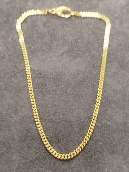 18ct Yellow Gold Flat Curb Bracelet /Ankle Chain 9