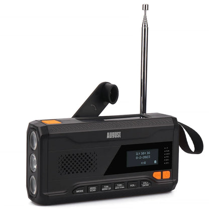 August 3 in 1 Solar Wind-up Rechargeable Portable Bluetooth FM DAB+ Radio Powerbank