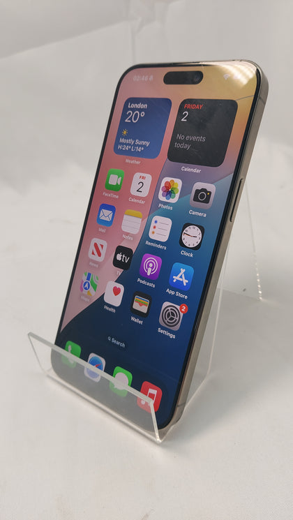 Apple iPhone 15 Pro Max 256GB White Titanium Unlocked unboxed 89% Batt health