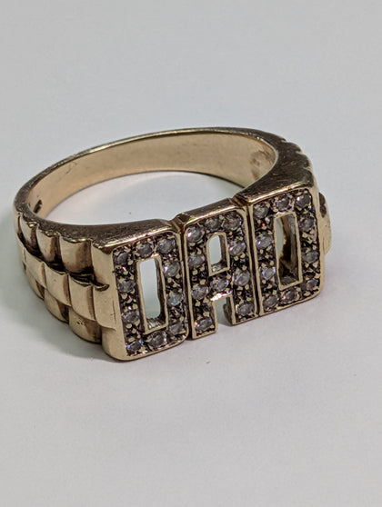 9CT Gold Dad Ring - Size T