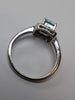 9CT WHITE GOLD DIAMOND & LARGE BLUE STONE RING  SIZE L