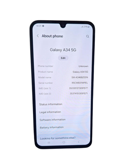 Samsung Galaxy A34 5G - 128GB - Unlocked