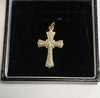 9ct Yellow And White Gold Cross Pendant - 1.76G - Hallmarked - Iridescent Effect On The Yellow Gold