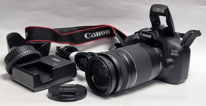 Canon eos 4000d camera and Canon EF 75-300mm f/4-5.6 III Black Lens