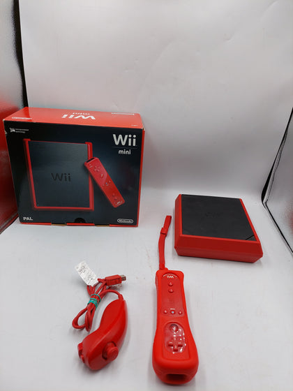 Nintendo wii mini console Red Boxed includes wii remote+Nunchuck and sensor bar