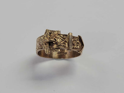 9ct Gold Buckle Ring - Size K
