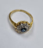 18ct Gold Ring Diamond & Sapphire Size "L1/2"