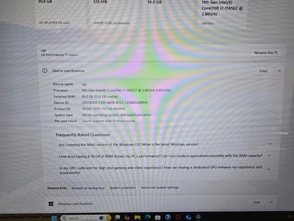 hp envy 11th gen core i7 16gb iris x graphics 1TB SSD