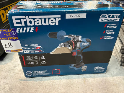 Erbauer ERI1107COM brushless combi drill body only