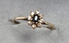 9ct Gold Ring Clear/Black Stones Size "P"