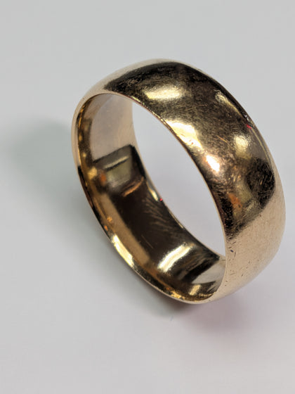 9ct Gold Wedding Band Ring Size S 1/2
