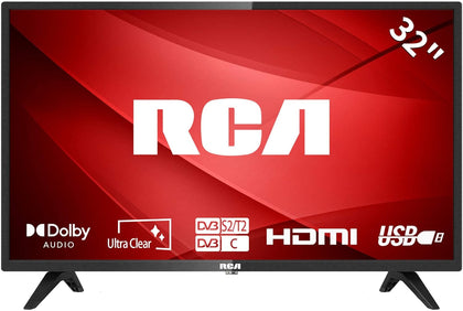 RCA RB32HD1 32 Inch HD LED TV, Dolby Digital Audio, HDMI SCART USB Media Player, Ideal Small TV **Collection Only**