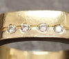 14ct Yellow Gold Gents Ring Set with 4 Clear Stones - Size R