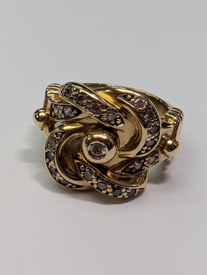 9CT Swirl Style Ring - Size V