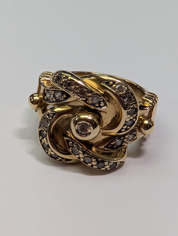 9CT Swirl Style Ring - Size V