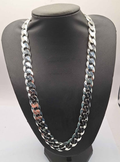 *BRAND NEW* 925 Sterling Silver Thick Curb Chain Necklace - Weight 129.7 Grams - Length 24