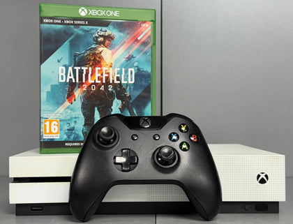 Microsoft Xbox One S 500GB Console Bundle ( + Battlefield 2042 ) ** Unboxed **