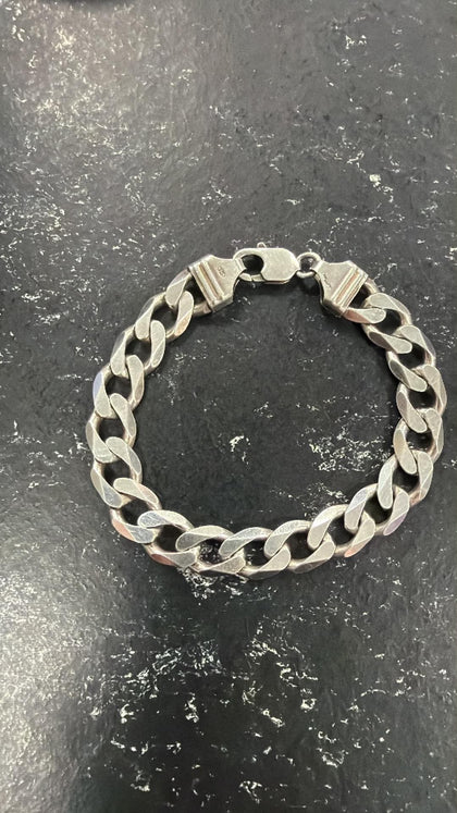 Solid silver curb bracelet 29g