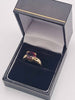 9ct Yellow Gold Ring With Dark Pink Stone – Size O – 3.72 Grams Ladies Dress Ring