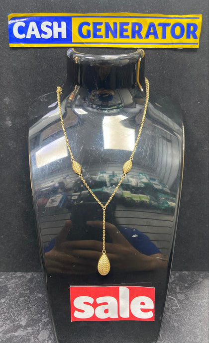18ct Gold Fancy Pear Drop Chain 2.91g 16