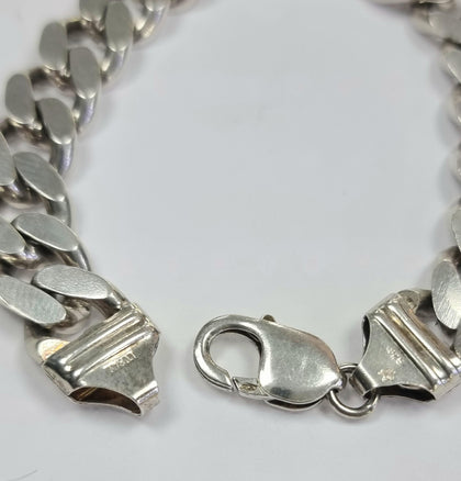 Silver Chunky Curb Bracelet 8.5