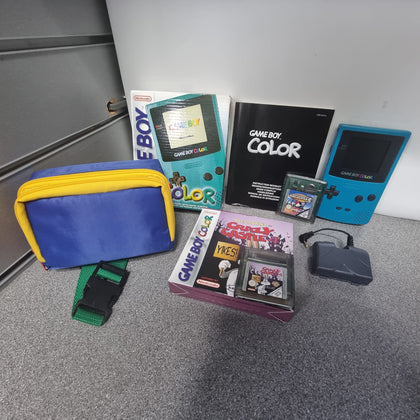 Nintendo Game Boy Colour Teal. Boxed With 2 Games