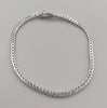 Silver 925 Hallmarked, Cubed Design Bracelet W/ CZ Stones Embedded, Open Box Lock, 8", 10.0g, !NEW!