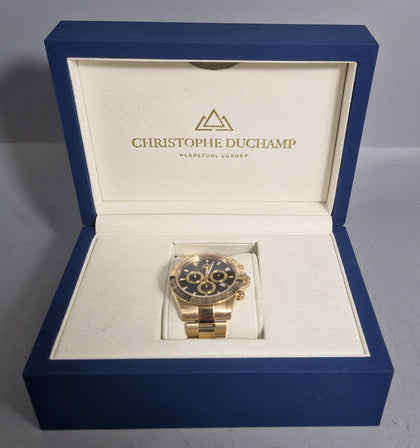 Christophe Duchamp Grand Mont Gold Tone Sports Watch Quartz