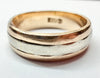 14ct two tone gold wedding band ring size K 1/2