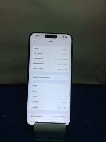 Apple iPhone 15 Pro Max - 256GB Storage