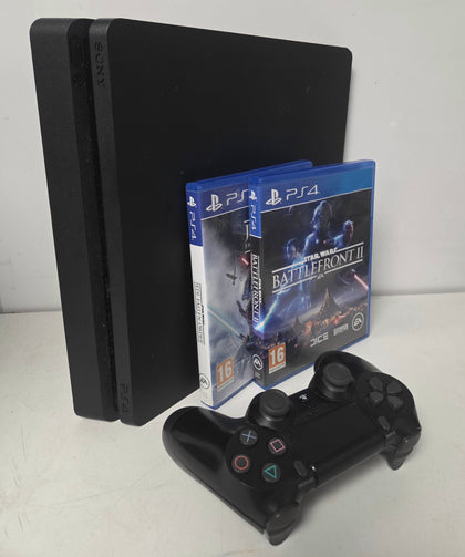 Playstation 4 Slim Console, 500GB Black witjh 2 games