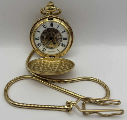 MOUNT ROYAL automatic pocket watch boxed *GOLD PLATED*